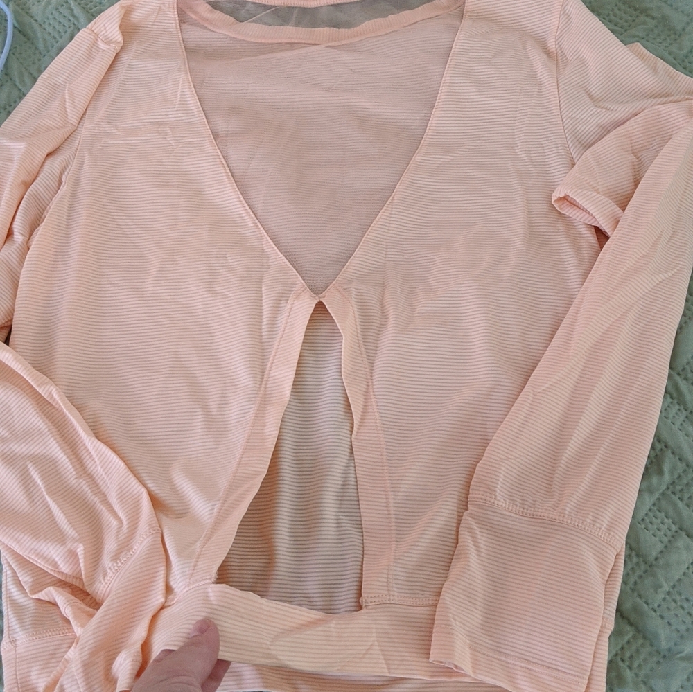 Zyia peach mesh back long sleeve